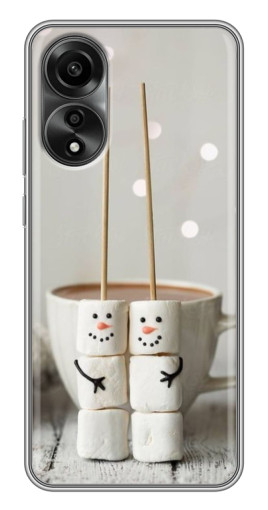 Чехол с принтом "Снеговики из зефира" для OPPO A78 (4G)