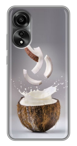 Силиконовый чехол с изображением "Стакан кокоса" для OPPO A78 (4G)