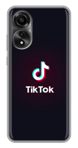 Силиконовый чехол с изображением "TikTok темный" для OPPO A78 (4G)