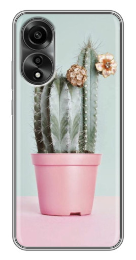 Чехол с печатью "Цветущий кактус" для OPPO A78 (4G)