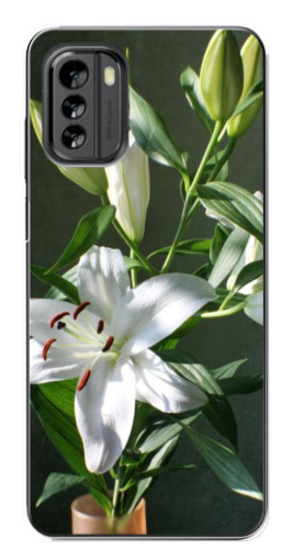 Чехол с принтом "Белые лилии" для Nokia G60