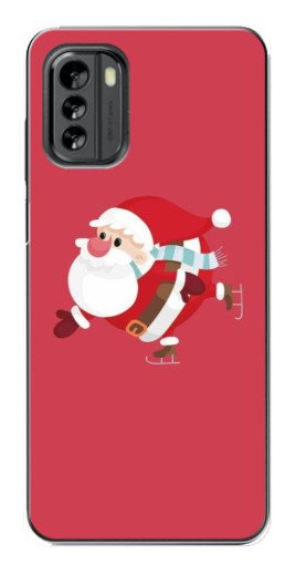 Чехол с картинкой "Дед Мороз на коньках" для Nokia G60