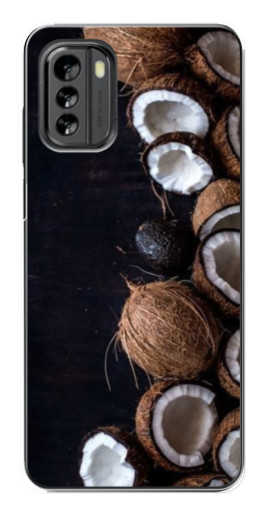 Чехол с картинкой "Кокосы на черном" для Nokia G60