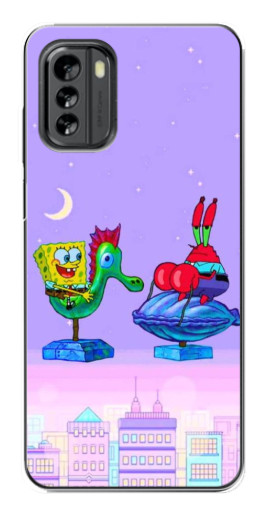 Чехол с картинкой "Крабс и Спанч Боб" для Nokia G60