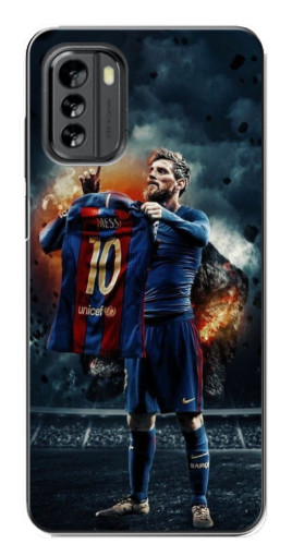 Чехол с печатью "Месси с футболкой" для Nokia G60