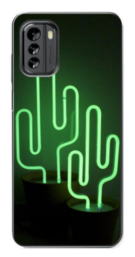 Чехол с картинкой "Неоновый кактус" для Nokia G60