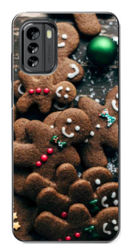 Силиконовый чехол с изображением "Новогодние человечки" для Nokia G60