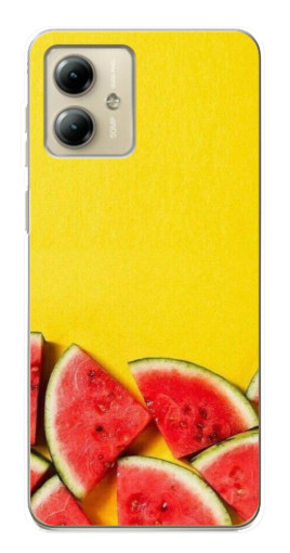 Чехол с картинкой "Арбузики на желтом" для Motorola MOTO G14