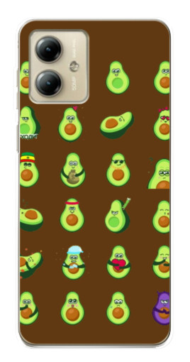 Чехол с картинкой "Авокадики" для Motorola MOTO G14