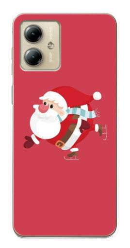 Чехол с принтом "Дед Мороз на коньках" для Motorola MOTO G14