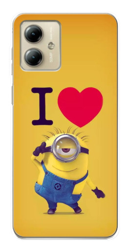 Силиконовый чехол с изображением "I Love Minion" для Motorola MOTO G14