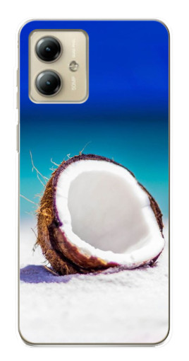 Силиконовый чехол с изображением "Кокос на пляже" для Motorola MOTO G14