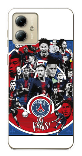 Чехол с печатью "Команда PSG" для Motorola MOTO G14