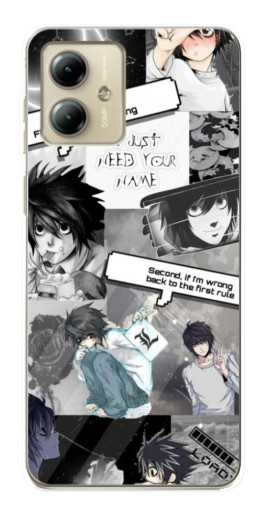 Чехол с принтом "L - Death note" для Motorola MOTO G14