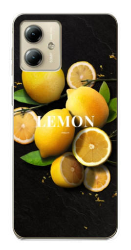 Чехол с картинкой "Лимон на черном" для Motorola MOTO G14