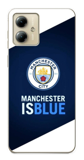Силиконовый чехол с изображением "Manchester is Blue" для Motorola MOTO G14
