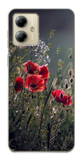 Чехол с печатью "Поле цветов" для Motorola MOTO G14