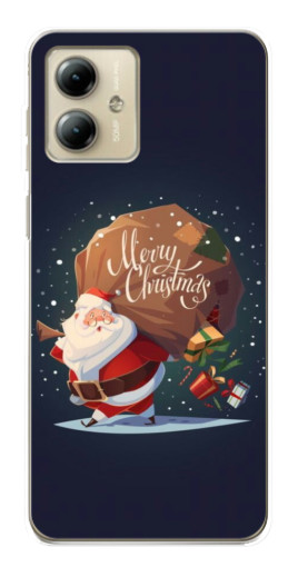 Чехол с картинкой "Санта с подарками" для Motorola MOTO G14