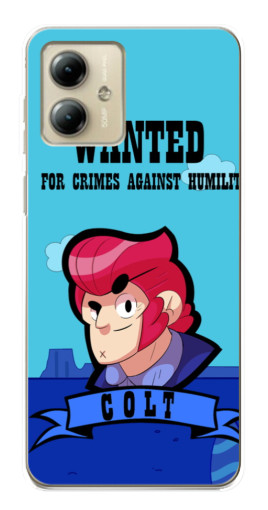 Чехол с печатью "WANTED COLT" для Motorola MOTO G14