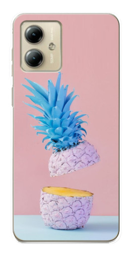 Силиконовый чехол с изображением "Яркий ананас" для Motorola MOTO G14