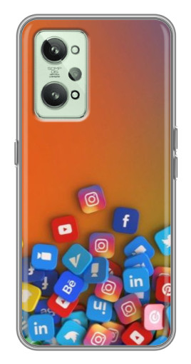 Чехол с принтом "Иконки соц сетей" для Realme GT2