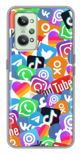 Чехол с принтом "Яркие иконки" для Realme GT2