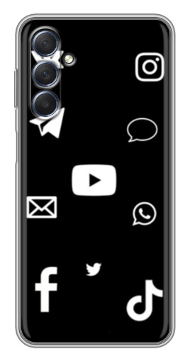Силиконовый чехол с изображением "Белые иконки" для Sansung Galaxy M54 (5G)