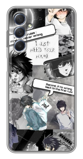 Чехол с принтом "L - Death note" для Sansung Galaxy M54 (5G)