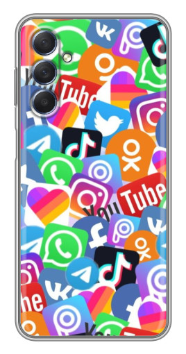 Чехол с картинкой "Яркие иконки" для Sansung Galaxy M54 (5G)