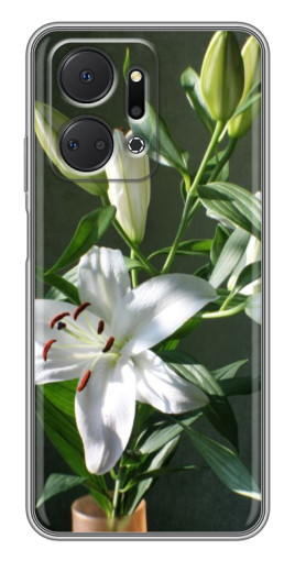 Чехол с принтом "Белые лилии" для Huawei Honor X7a