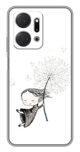Чехол с печатью "Девочка с одуванчиком" для Huawei Honor X7a