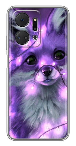 Силиконовый чехол с изображением "Лисенок фиолетовый" для Huawei Honor X7a