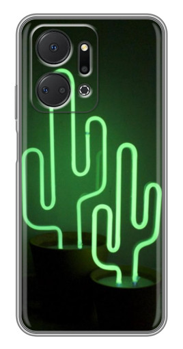 Чехол с принтом "Неоновый кактус" для Huawei Honor X7a