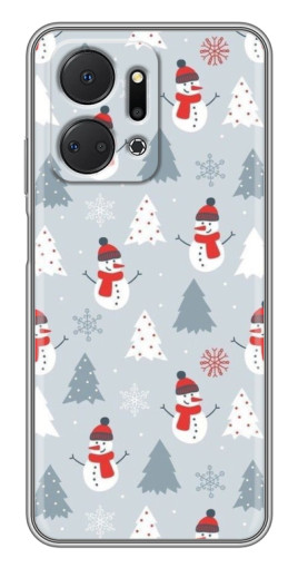 Силиконовый чехол с изображением "Новогодний фон" для Huawei Honor X7a