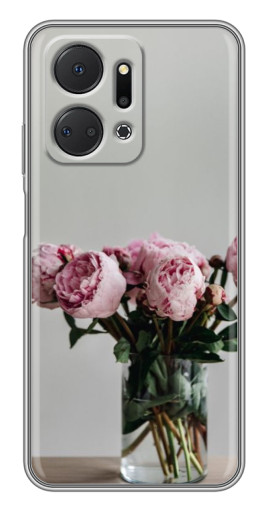 Силиконовый чехол с изображением "Пионы в вазе" для Huawei Honor X7a