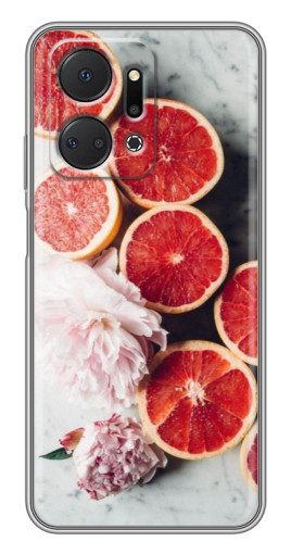 Чехол с картинкой "Половинки грейпфрутов" для Huawei Honor X7a