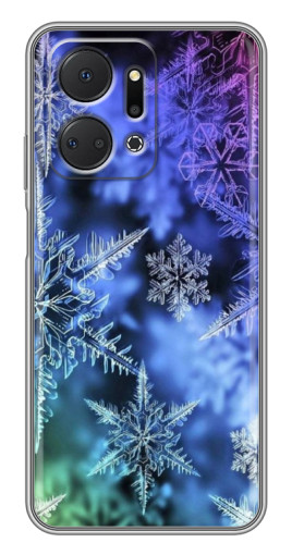 Силиконовый чехол с изображением "Разноцветные снежинки" для Huawei Honor X7a