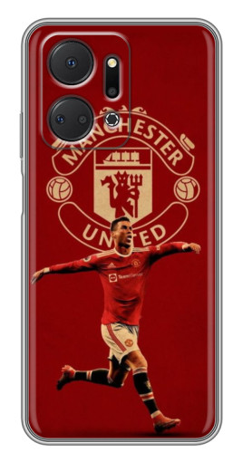 Чехол с картинкой "Ronaldo в МЮ" для Huawei Honor X7a