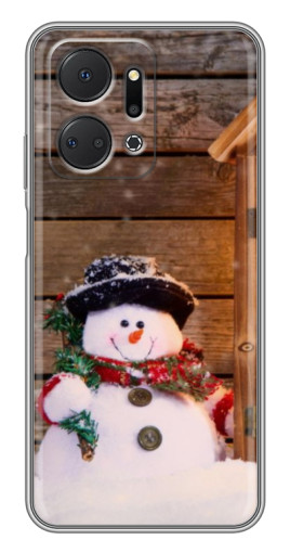 Чехол с картинкой "Рождественский снеговик" для Huawei Honor X7a