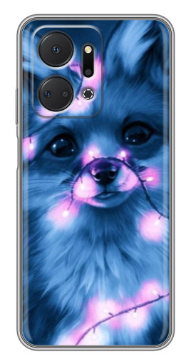 Чехол с принтом "Синяя лисичка" для Huawei Honor X7a