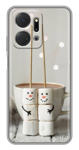 Силиконовый чехол с изображением "Снеговики из зефира" для Huawei Honor X7a