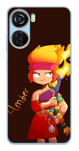 Чехол с печатью "Amber с факелом" для ZTE V40 Design