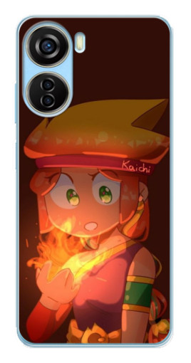 Чехол с принтом "Amber с огнем" для ZTE V40 Design