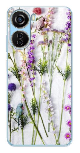 Чехол с принтом "Фон полевых цветов" для ZTE V40 Design
