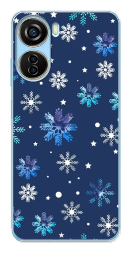 Чехол с картинкой "Фон с снежинками" для ZTE V40 Design