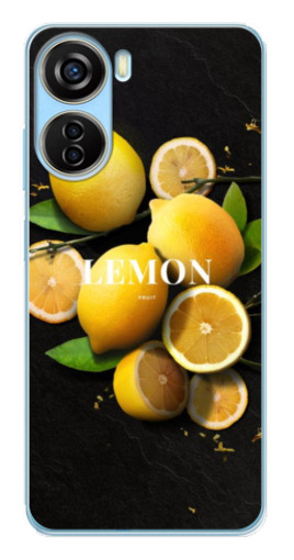 Чехол с принтом "Лимон на черном" для ZTE V40 Design