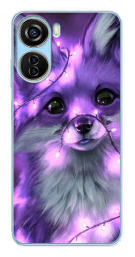 Чехол с принтом "Лисенок фиолетовый" для ZTE V40 Design