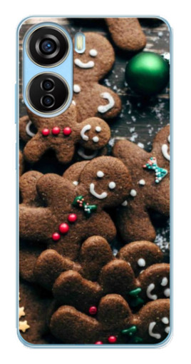Чехол с принтом "Новогодние человечки" для ZTE V40 Design