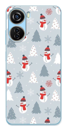 Чехол с принтом "Новогодний фон" для ZTE V40 Design