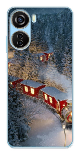 Чехол с печатью "Новогодний поезд" для ZTE V40 Design